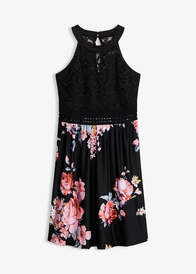 Vestido de punto con encaje