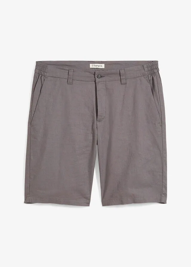 Bermudas tipo chino con lino y corte regular