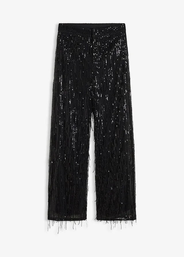 Pantalón de lentejuelas con flecos