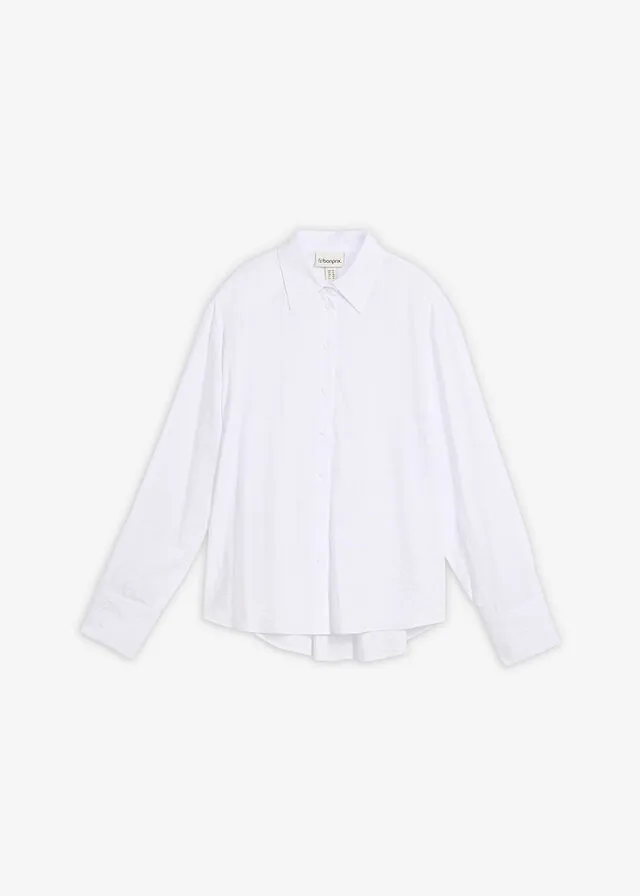 Blusa camisera de mezcla de viscosa fluida