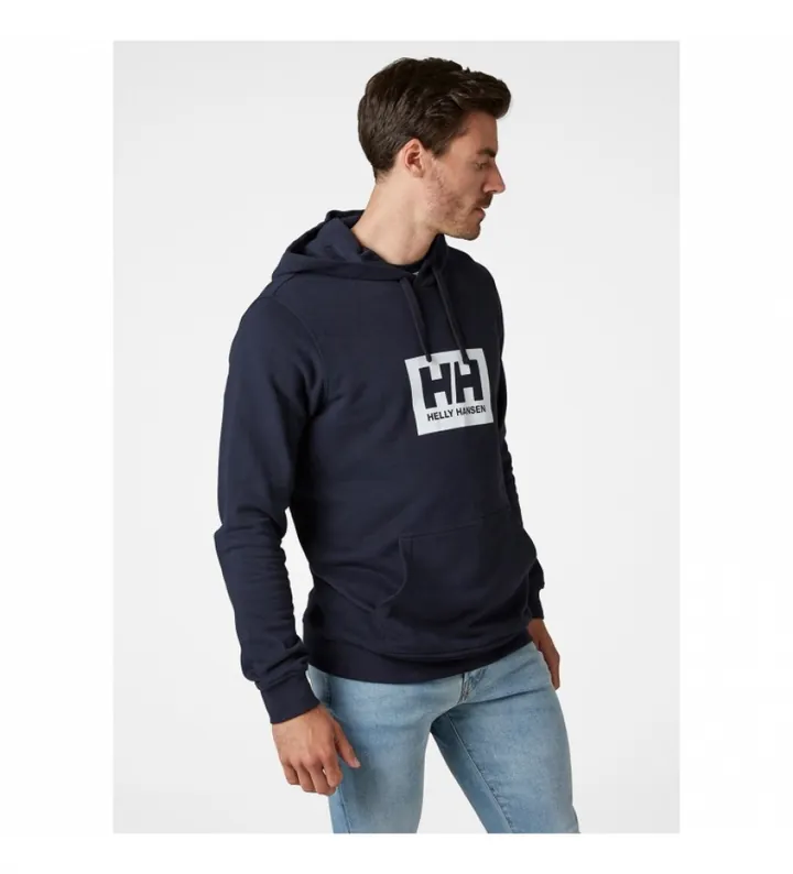 Helly Hansen para hombre. 53289 Sudadera HH Box Hoodie marino (S), Casual, Algodón, Manga larga
