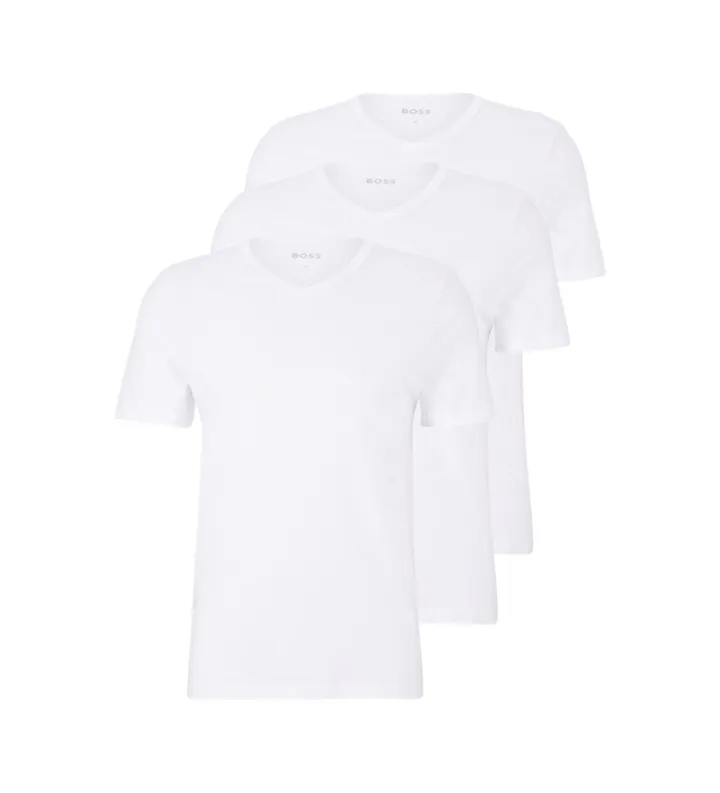 BOSS para hombre. 50475285 Pack de 3 camisetas 50475285 blanco (M), Algodón