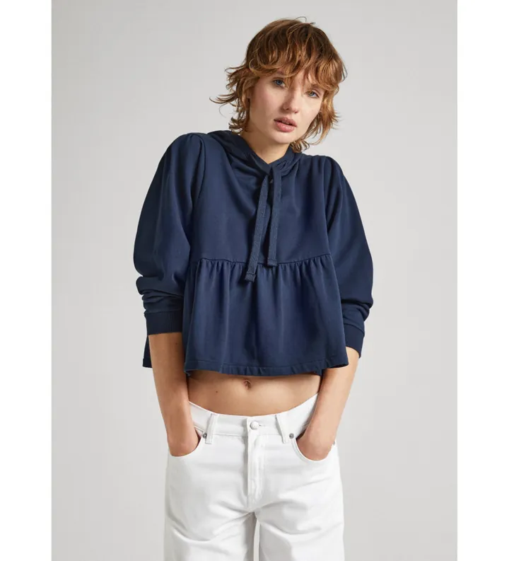 Pepe Jeans para mujer. PL581429 Sudadera Jordan marino (M/L), Casual, Algodón, Manga larga, Sostenible