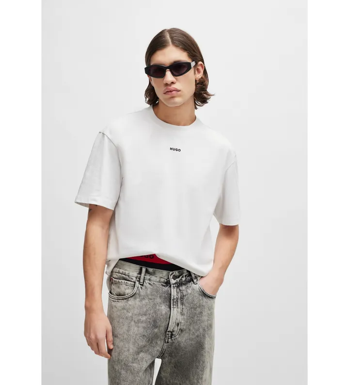 HUGO para hombre. 50488330 Camiseta Dapolino blanco (L), Casual, Algodón, Manga corta