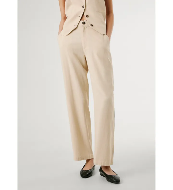 Pepe Jeans para mujer. PL211840 Pantalón Stella beige (L), Casual, Viscosa