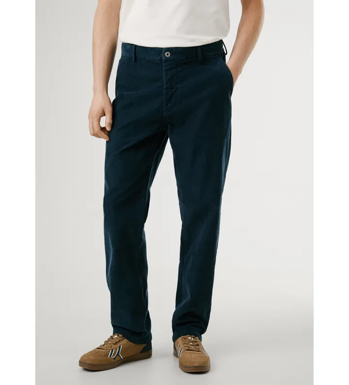 Pepe Jeans para hombre. PM2100003 Pantalón Chino Regular Corduroy marino (28), Casual, Algodón