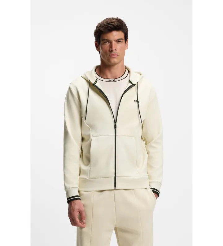 BOSS para hombre. 50542974 Sudadera Zone blanco roto (L), Casual, Algodón