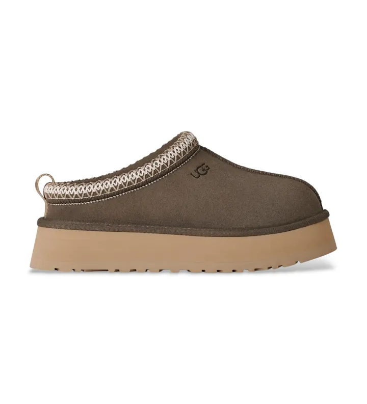 UGG para mujer. 1174471 Zuecos de piel Tazz II marrón verdoso (41), Plano, Ninguno, Casual