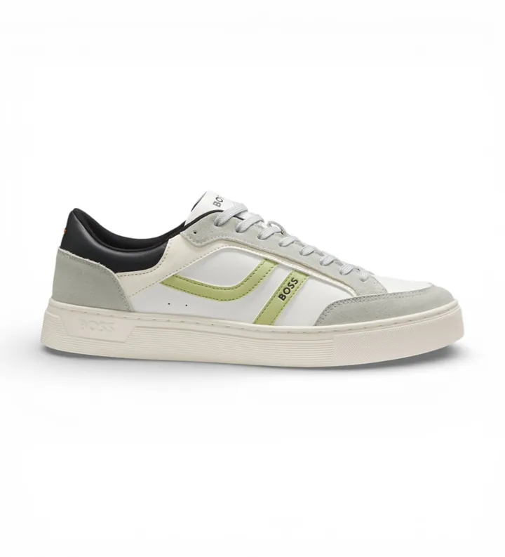 BOSS para hombre. 50562799 Zapatillas Rhys blanco, gris (41), Plano, Cordones, Casual