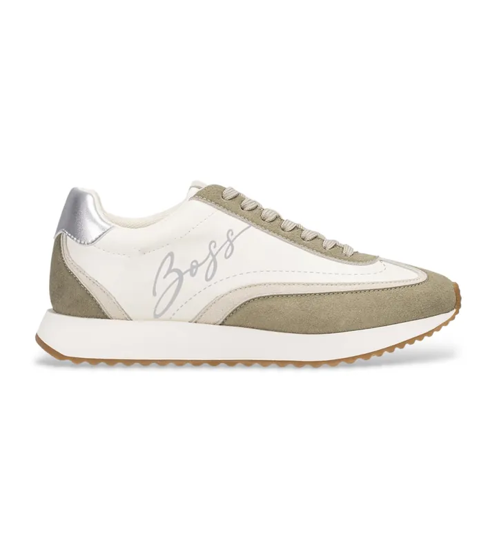 BOSS para mujer. 50563506 Zapatillas de ante Marleny blanco (36), Beige, Plano, Cordones, Casual