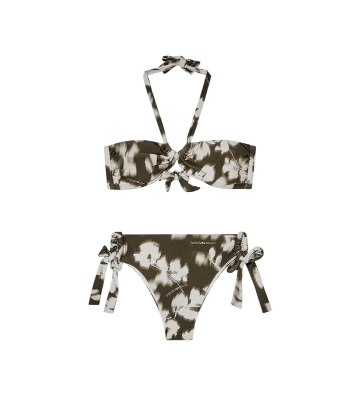 Emporio Armani para mujer. EW003393_AF20248 Bikini Hazy Floral verde (L), Beachwear, Poliamida