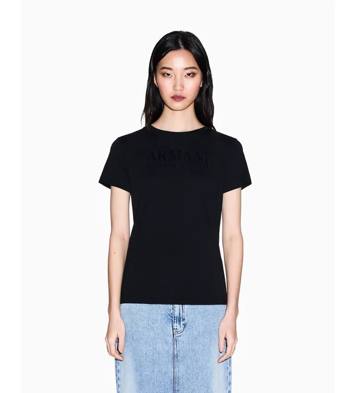 A|X Armani Exchange para mujer. XW002294AF17172UC001 Camiseta Casual negro (L), Algodón, Manga corta