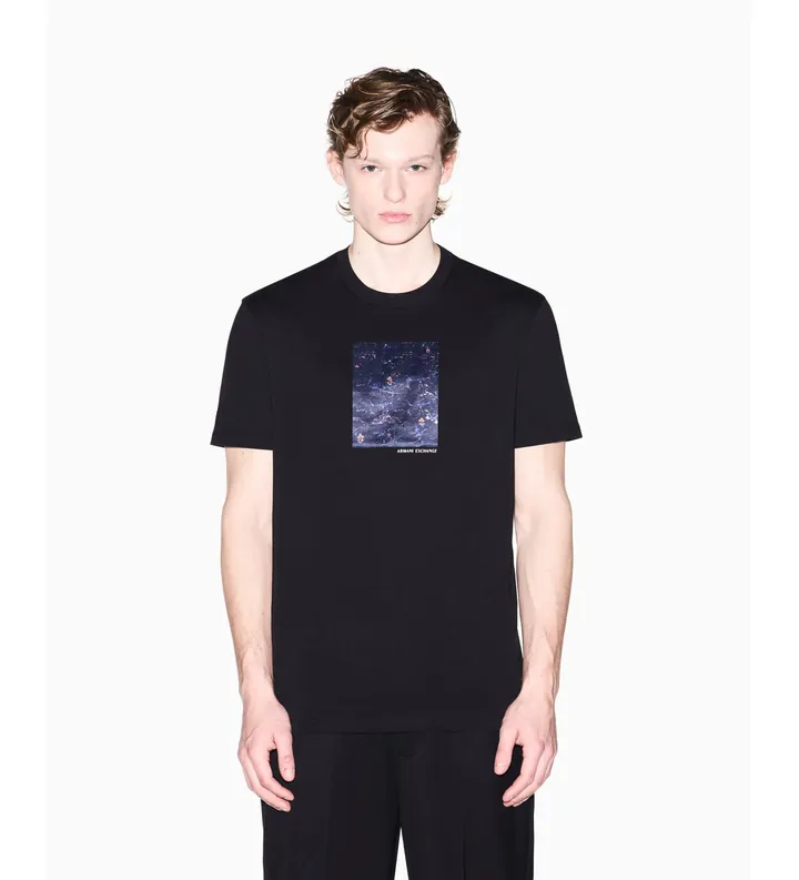 A|X Armani Exchange para hombre. XM002514AF10356UC001 Camiseta Regular Fit negro (L), Casual, Algodón, Manga corta