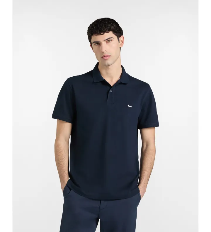 Harmont & Blaine para hombre. LRQ033020862 Polo Básico de Piqué Elástico marino (M), Casual, Algodón, Manga corta