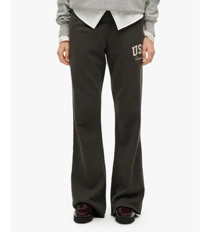 Superdry para mujer. W7011171A Pantalón Jogger Athletic Flare gris oscuro (L), Casual, Algodón