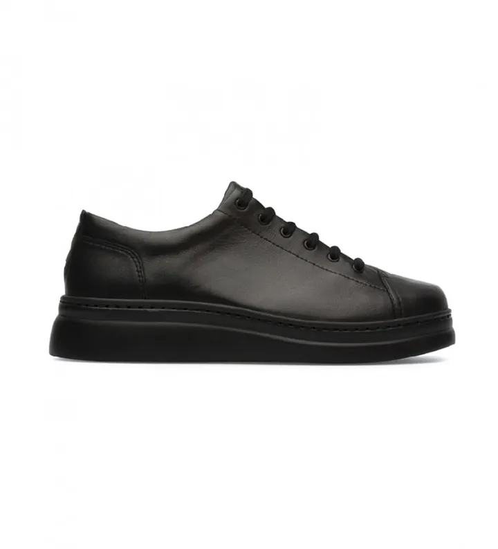 Camper para mujer. K200508-042 Zapatillas de piel Runner Up negro (36), Plano, Cordones, Casual