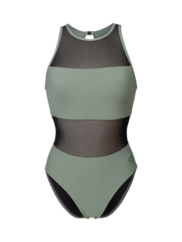 ARENA Traje de baño 'MESH PANEL VENT BACK' jade / negro