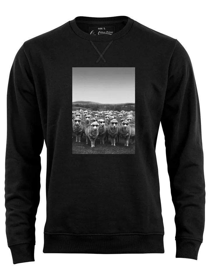 Cotton Prime Sudadera 'Schafe' gris / negro