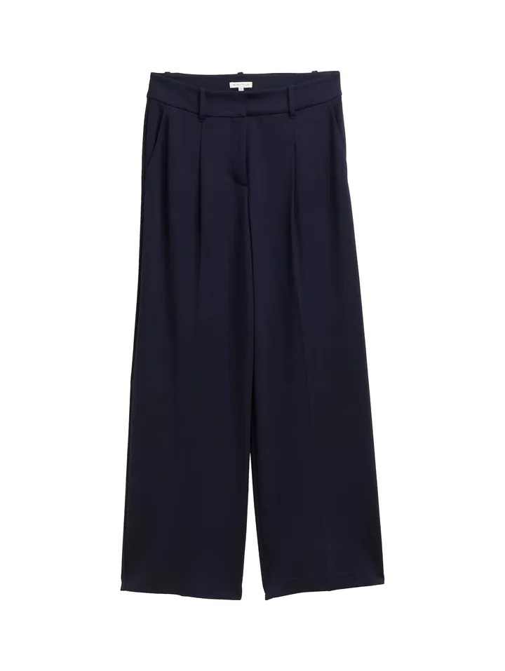 TOM TAILOR Pantalón de pinzas 'Lea' azul oscuro