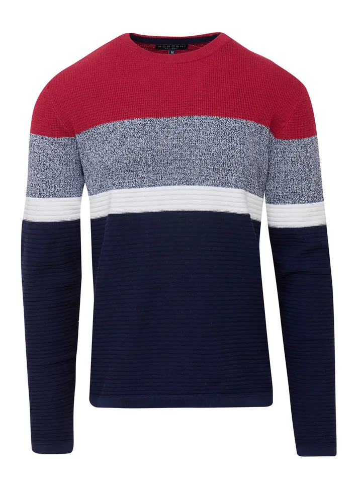 KOROSHI Jersey  navy / gris moteado / rojo / blanco