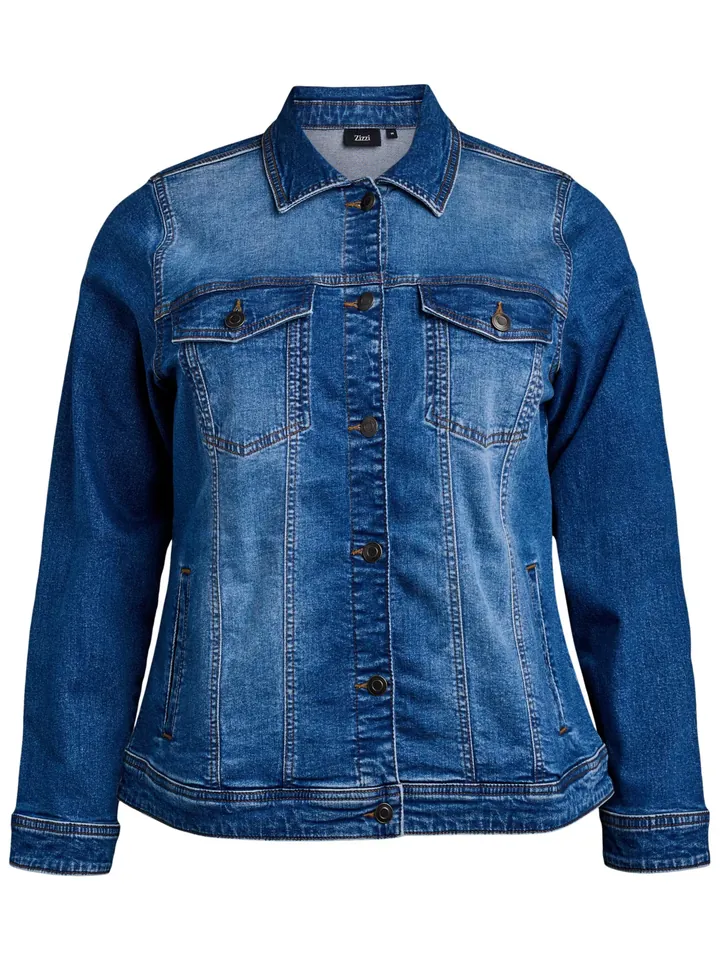 Zizzi Chaqueta de entretiempo 'Jalli'  azul denim