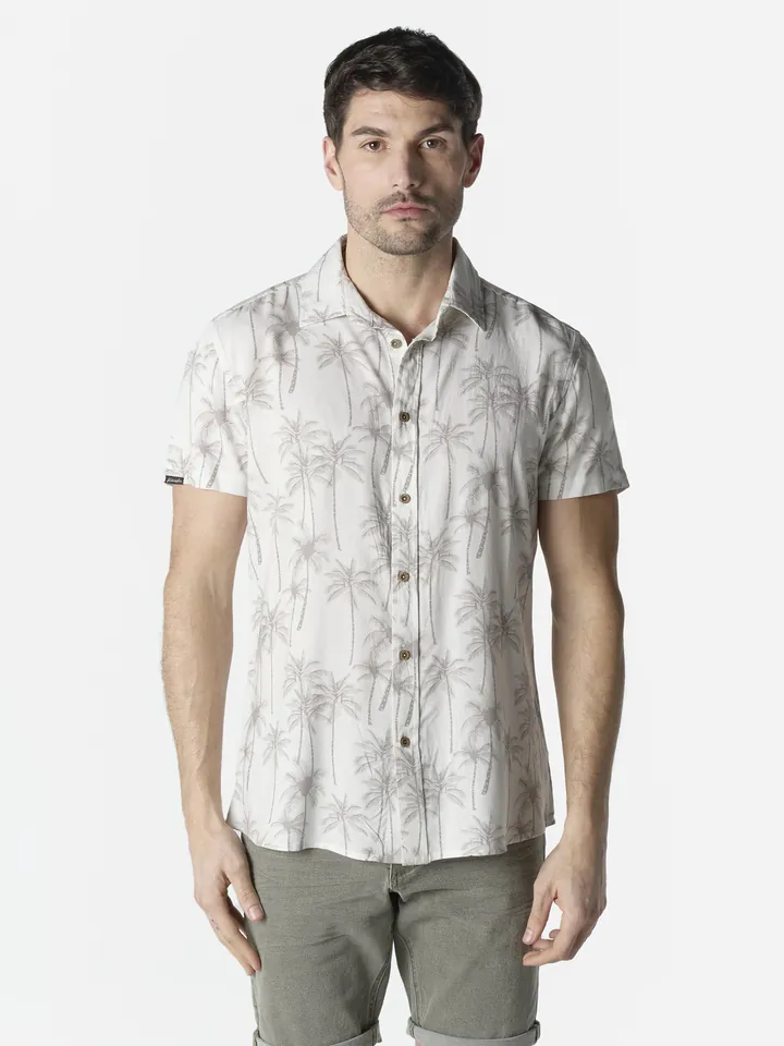 KOROSHI Camisa  gris claro / offwhite