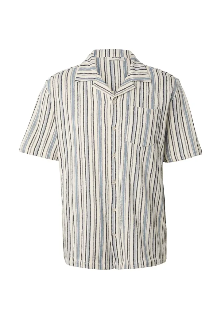 INDICODE JEANS Camisa 'Amari' ópalo / negro / blanco