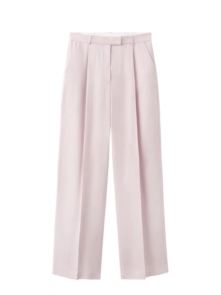 MANGO Pantalón plisado 'Marina' lila pastel