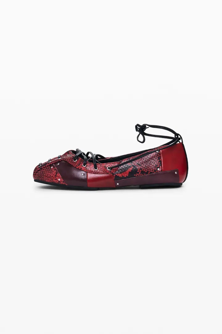 Desigual, Bailarina cuerdas, Mujer, Poliuretano, Rojo, 37