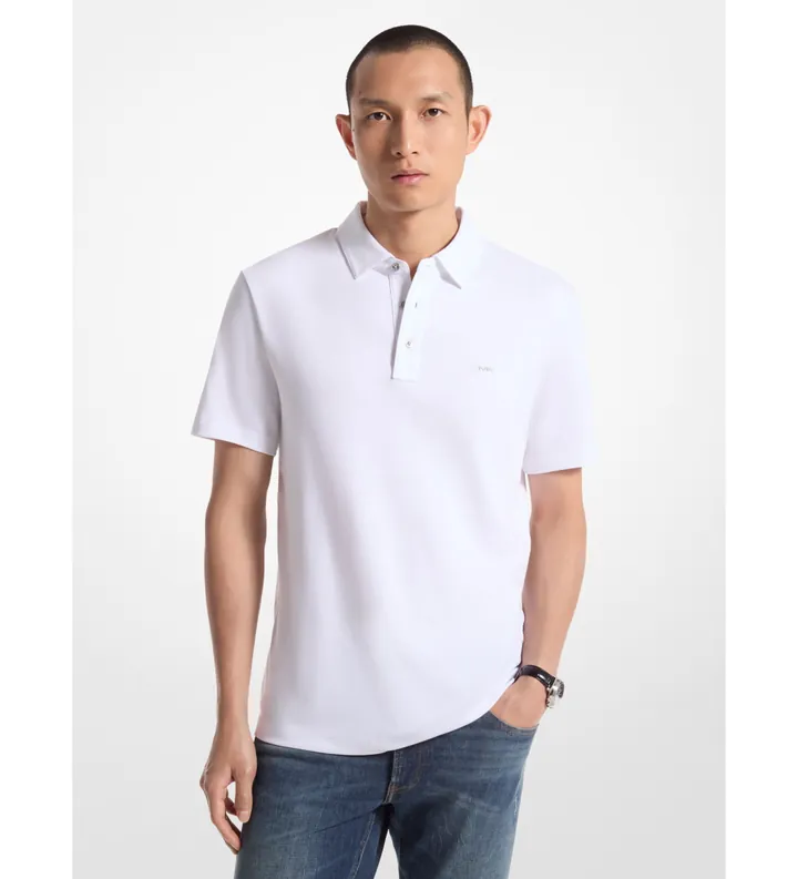 Michael Kors para hombre. CB95FGVC93 Polo de Algodón blanco (L), Casual, Manga corta