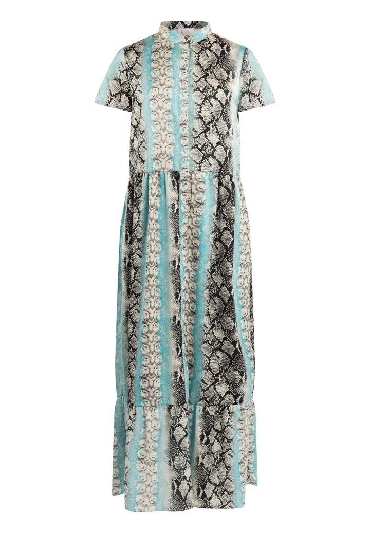 IZIA Vestido de verano crema / turquesa / gris / negro