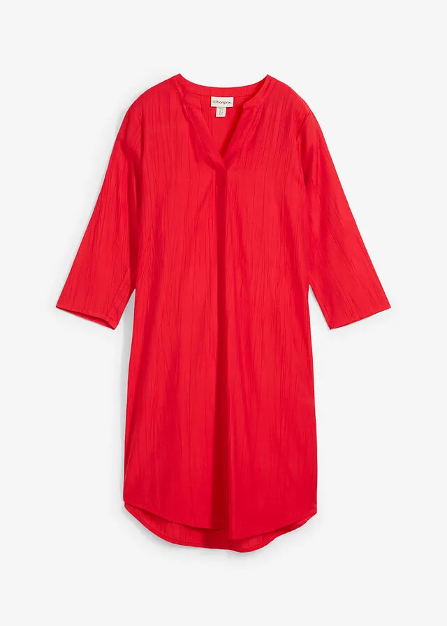 Vestido tipo túnica de mezcla de viscosa con efecto estructurado