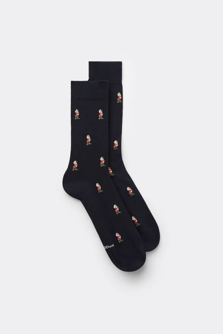 Intimissimi Calcetines cortos de algodón suave ©Disney Gruñón Hombre Azul Tamaño 40-41