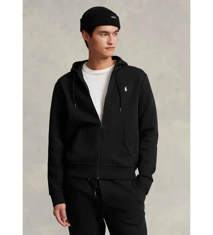 Polo Ralph Lauren para hombre. 710888282001 Sudadera de punto doble con cremallera negro (3XL), Casual, Algodón, Manga larga