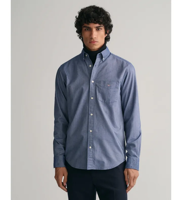 Gant para hombre. 3000200 Camisa Oxford Regular Fit azul (3XL), Casual, Algodón, Clásico, Manga larga