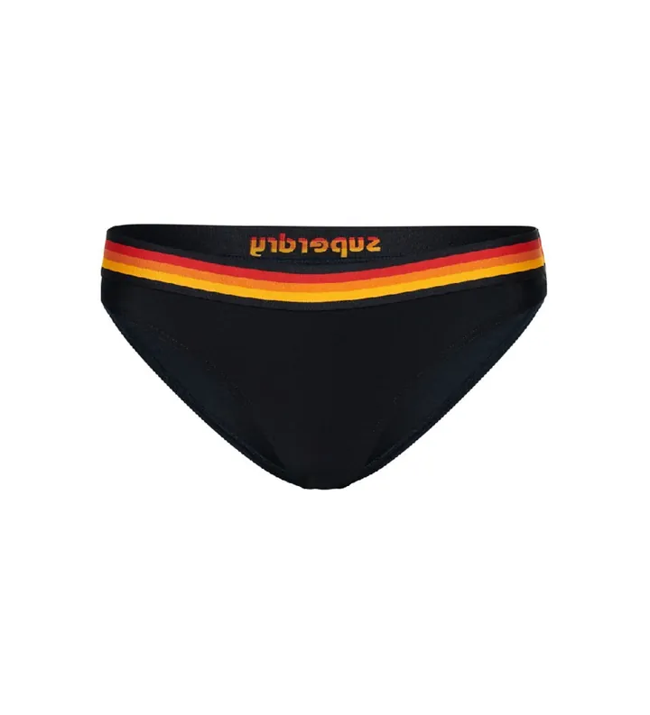 Superdry para mujer. W3010358A Braguita de bikini con logotipo Vintage marino (L), Beachwear, Poliéster Reciclado, Sostenible