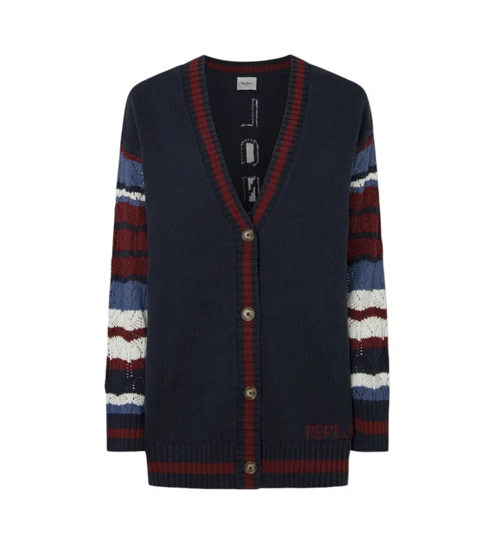 Pepe Jeans para mujer. PL702203 Cárdigan Harper marino (L), Casual, Algodón, Sostenible