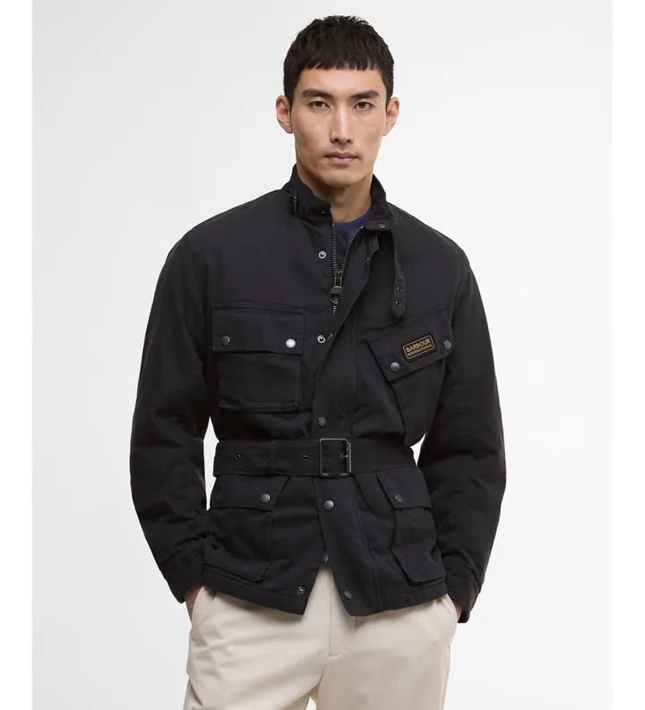 Barbour international para hombre. MCA1069 Chaqueta A7 negro (L), Casual, Algodón