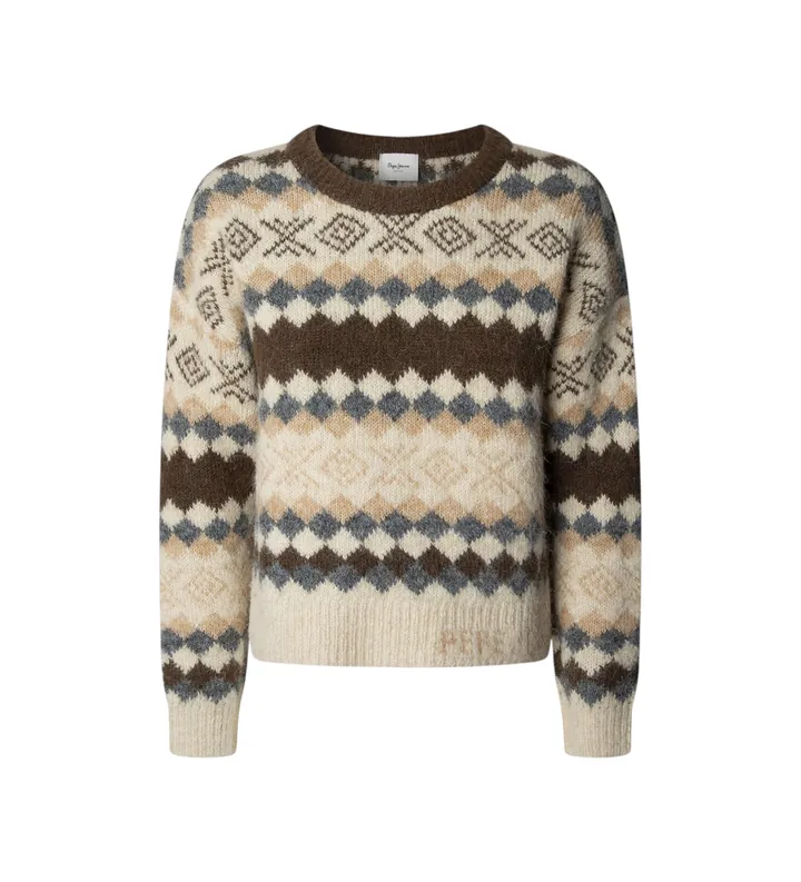 Pepe Jeans para mujer. PL7000039 Jersey Celestine marrón (L), Casual, Poliéster