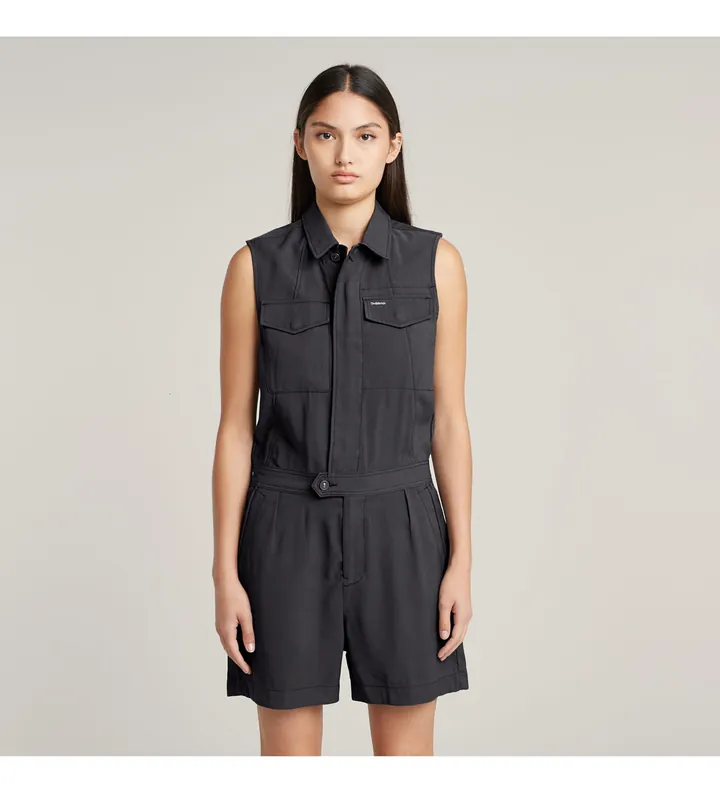 G-Star para mujer. D26009-D522-860 Mono Summer gris (L), Casual, Viscosa, Sin mangas / Tirantes