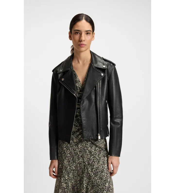 BOSS para mujer. 50541769 Chaqueta Sandy negro (L), Casual, Piel