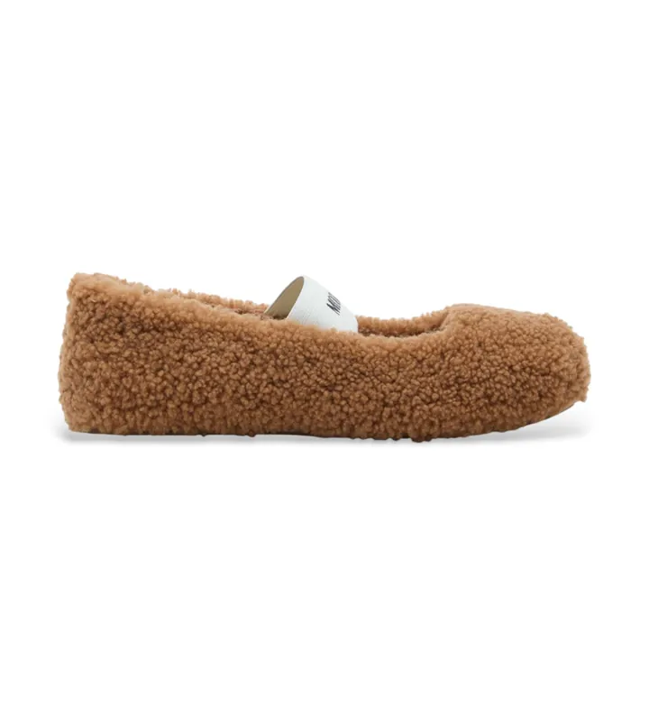 Moon Boot para mujer. 80D2400010 Bailarinas de Piel Shearling marrón (39), Plano, Ninguno, Casual