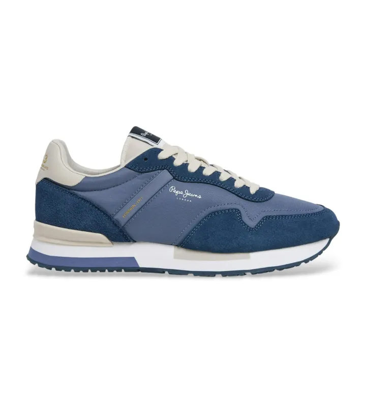 Pepe Jeans para hombre. PMS400037 Zapatillas Hailon Basic azul (41), Tela, Plano, Cordones, Casual