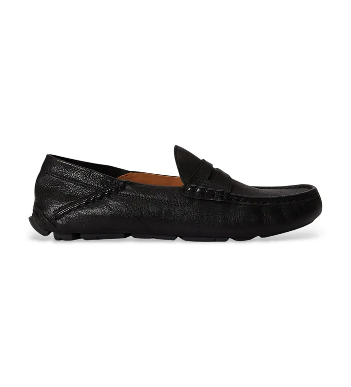 Polo Ralph Lauren para hombre. 803P07633001 Mocasines de Piel Anders negro (40), Plano, Ninguno, Casual, Clásico