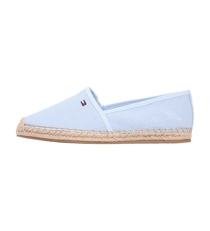 Tommy Hilfiger para mujer. FW0FW08541 Alpargatas Rana azul (36), Tela, Plano, Ninguno, Casual