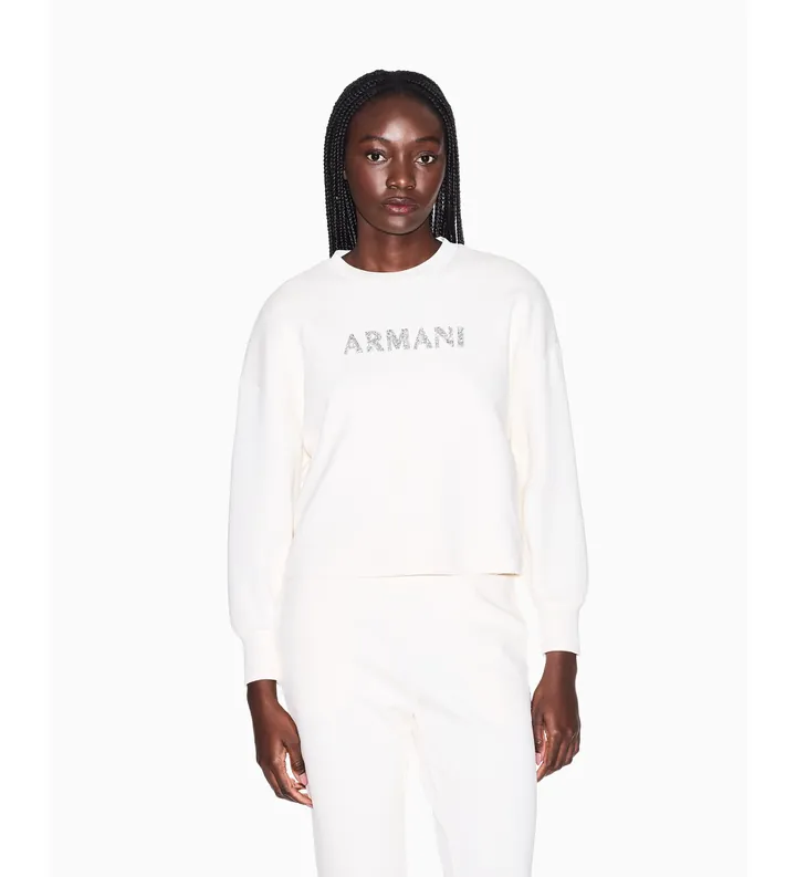 A|X Armani Exchange para mujer. XW002049AF21298U1003 Sudadera Básica blanco (M), Casual, Algodón