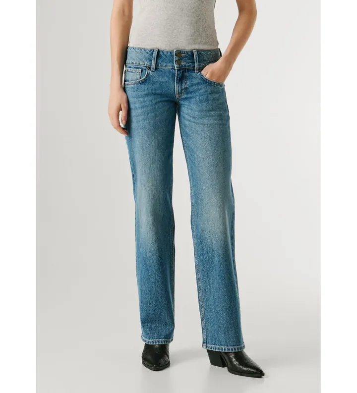 Pepe Jeans para mujer. PL20484854VB Jeans Straight Venus azul (27/32), Casual, Algodón, Denim