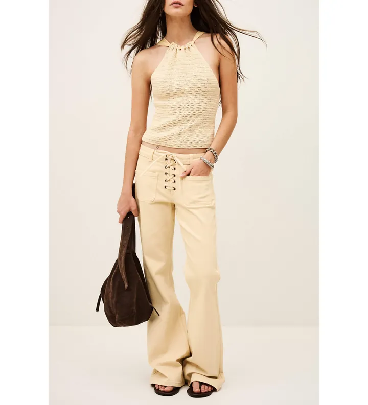 BA&SH para mujer. 1E26CEDR Top Cedric beige (34), Algodón, Sin mangas / Tirantes