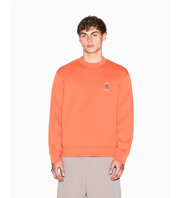 A|X Armani Exchange para hombre. XM001777AF10818U3040 Sudadera Crewneck regular fit naranja (L), Casual, Algodón, Manga corta