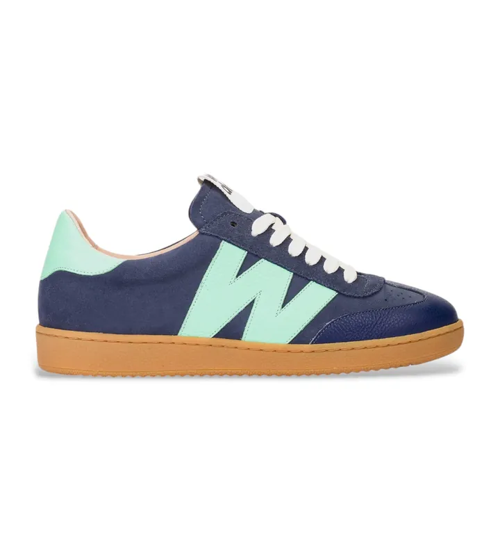 Wonders para mujer. AP-2001 Zapatillas de piel Nubia 01 azul (36), Plano, Cordones, Casual